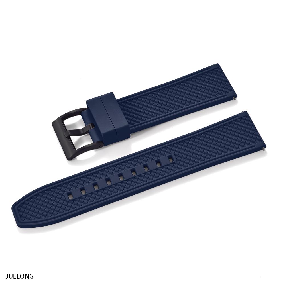 Professional Diving Watch Band FKM Rubber Strap 18mm 20mm 22mm 24mm Quick Release Bullet Shape for Dive Watch Waterproof Durabl