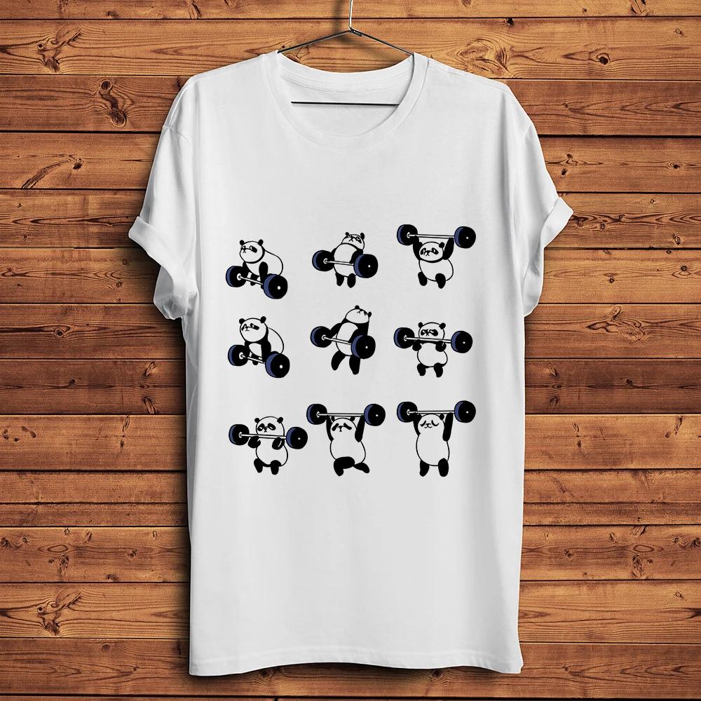 

Yoga Panda Weightlifting Funny T ShirtWhite Casual Short Sleeve TshirtUnisex Streetwear TeeBreathable Sublimation Print S