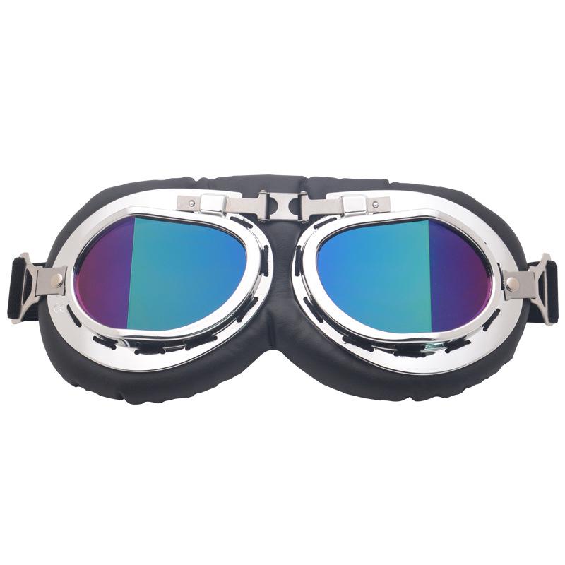 Retro Angled Harley-Style Windproof Motorcycle Goggles for Off-Road Riding