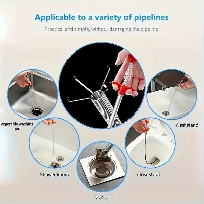 Plumbing Drain Cleaner, Toilet Blockage - Home Use Toilet Unclogging Magic Claw Tool, Equipped , Pipe Unclogger, Bendable Hand Clamp Drain Pickup Tool