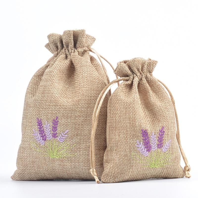 Multipurpose Cotton and Linen Sachet Lavenders Bags with Drawstring for Spices, Herbs, and Jewelry 10Pieces