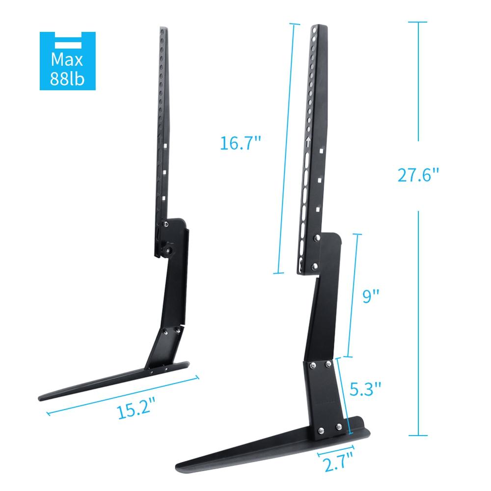 UNHO Table Top Universal TV Legs Fits 17" to 55" Flat Screens TV Table Stand Pedestal TV Riser Max VESA 600x400mm