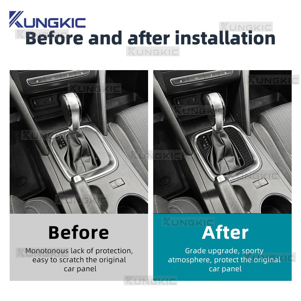 Zachte Koolstofvezel Sticker Voor Renault Megane 4 2016 2017 2018 2019 2020 2021 2022 2023-2025 Automatische/AT Auto Versnellingspook Trim