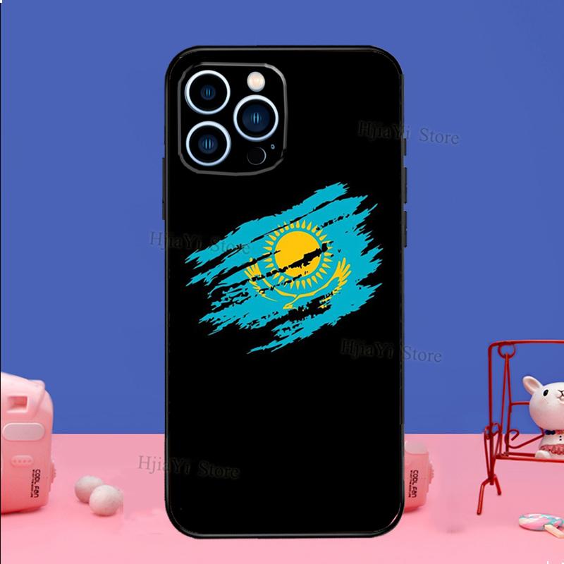 Kazakhstan flag Phone Case For iPhone 16 15 11 12 13 14 Pro Max Mini X XS XR Plus SE2 Funda Coque Capa Cover