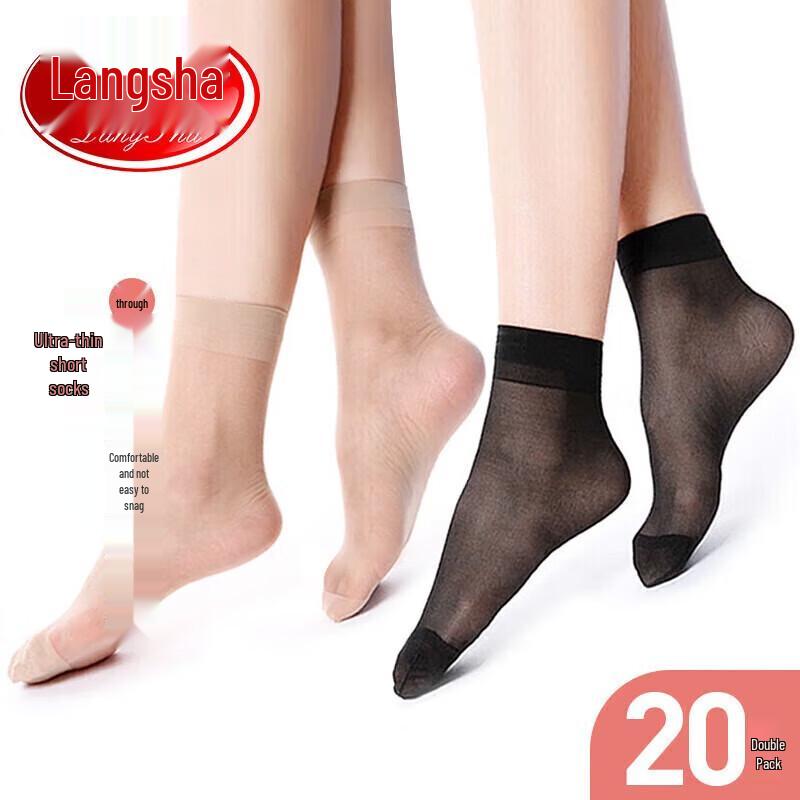 LangSha Women s Ultra-thin Crystal Silk Ankle Socks