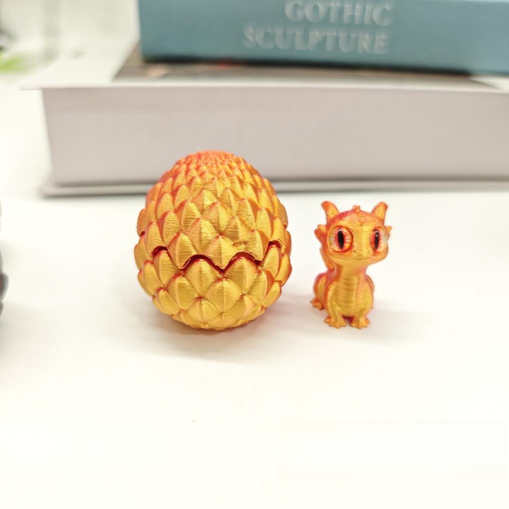 3D Printed Dragon Egg Figures Animal Toys MIni Dragon Fidget Toys Simulation Eyes Home Accessories Desktop Decor Kids Toy Gift