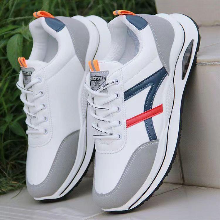 

Men s new leather sneakers trend versatile casual shoes soft sole comfortable running shoes youth men s shoes trend 44 білий