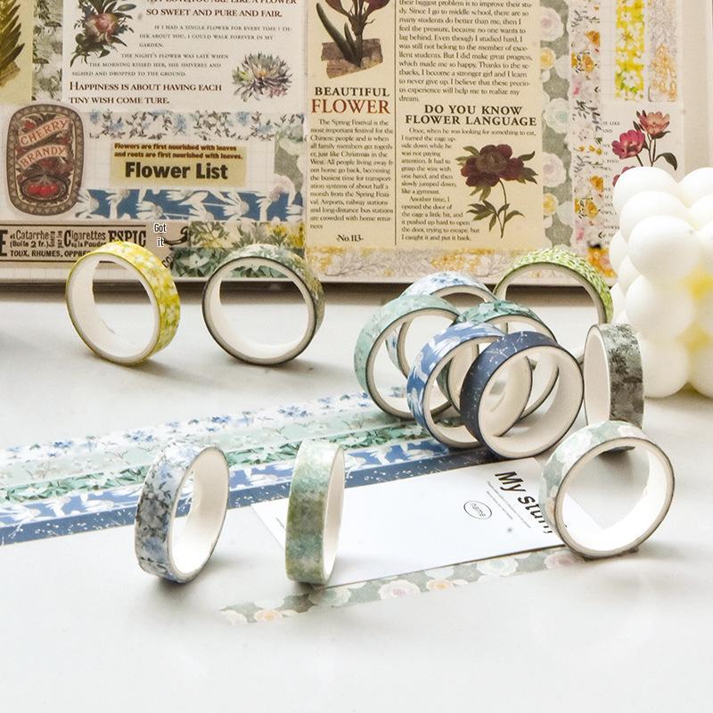 Spring Flower Romance Washi Tape - DIY Journal & Decorative Stickers, Self-Adhesive