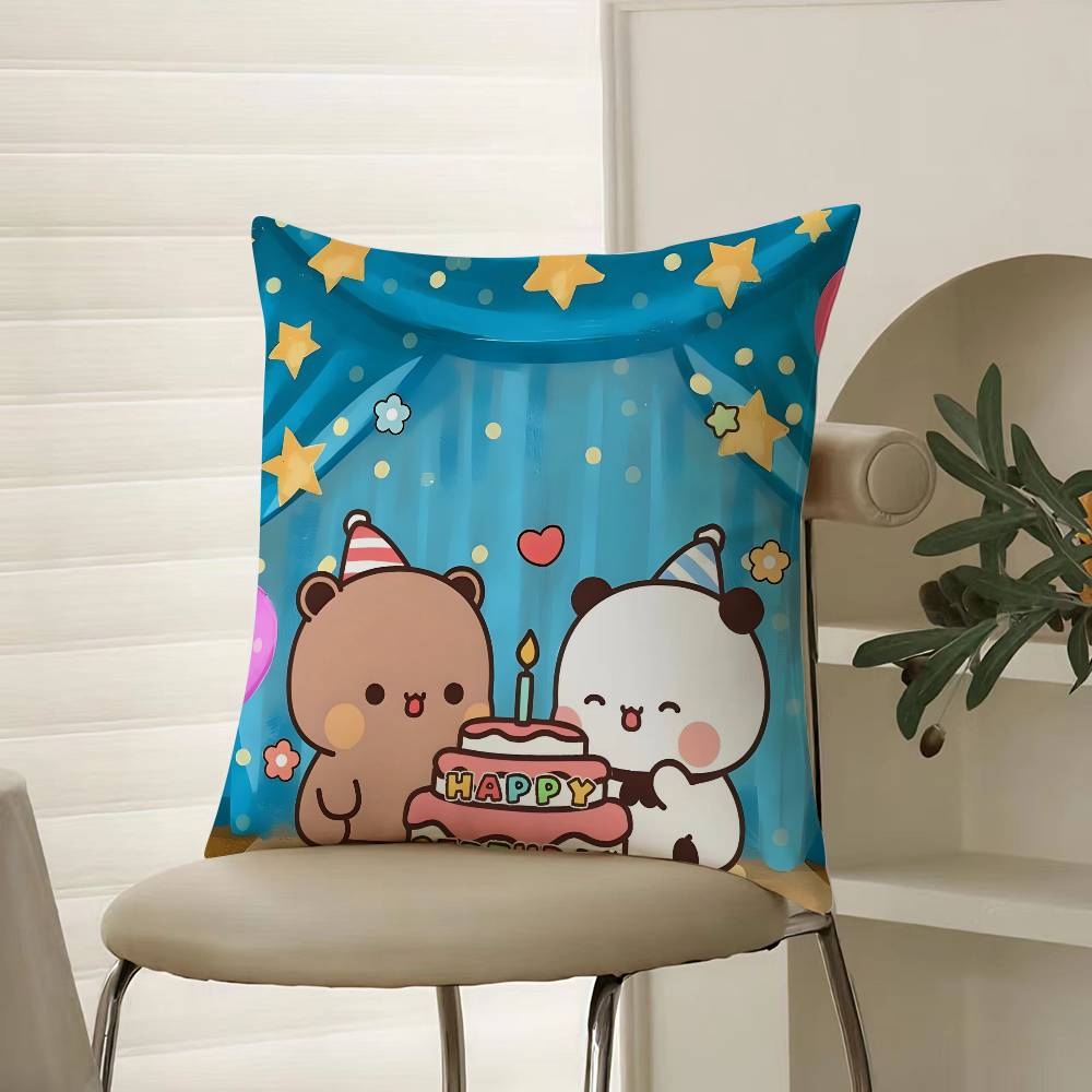 Cute Cartoon Characters Bubu & Dudu Pillow Case Comfort Sofa Bed Silky Elegant Invisible Zipper Decorative Cushion Cover
