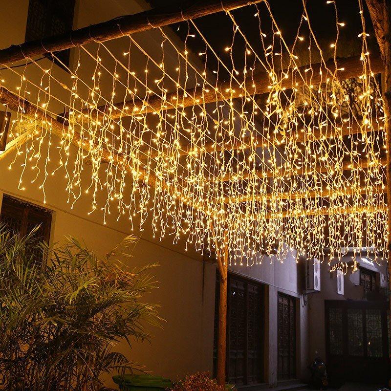 Solar USB LED Christmas Icicle Lights with Remote