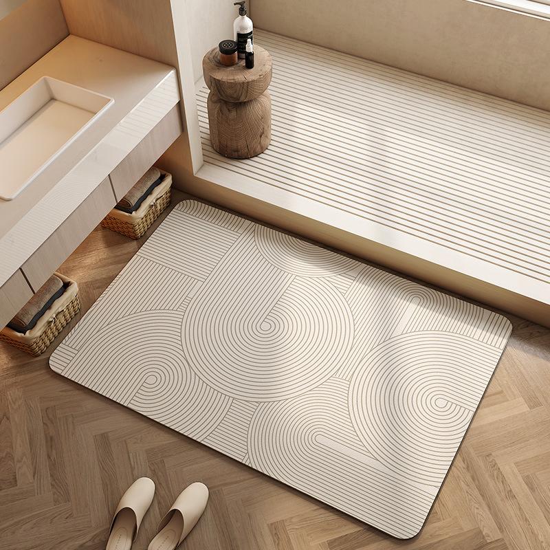 Diatomite Foot Mats Bath Mat Bathroom Absorbent Quick Dry Diatomite Mud Toilet Rug Shower Pad For Living Room Washable
