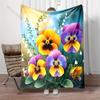 Pansies and lilies of the valley Print Blanket Warm Soft Fluffy Kids and Adults Sofa Bed Throw Blanket for Home Travel Camping