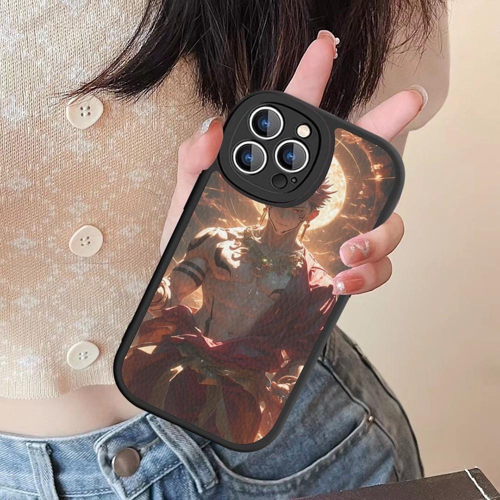 Jujutsu Kaisen Ryomen Sukuna Phone Case Hard Leather For IPhone 16 15 14 13 12 Mini 11 14 Pro Max Xs X Xr 7 8 Plus Fundas