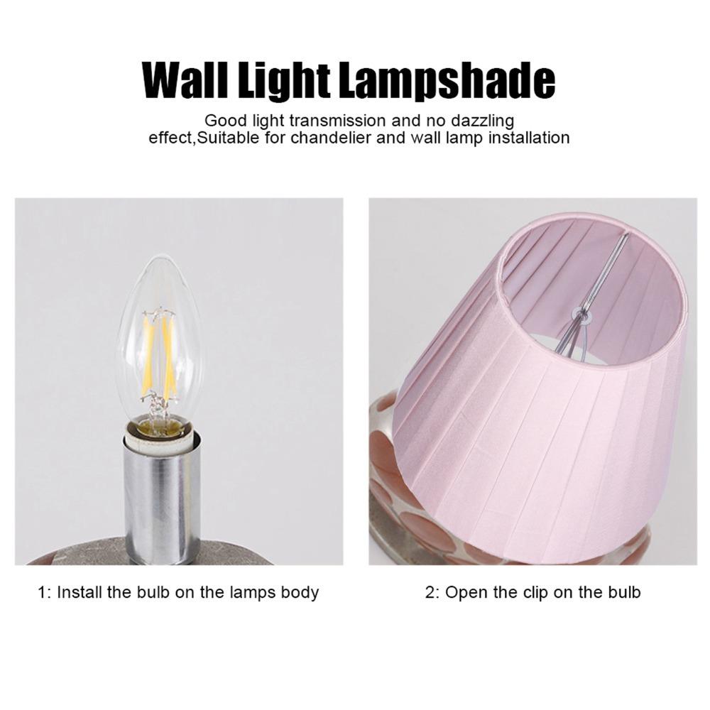 

6PCS Lightweight Modern Simple Lampshade Clip On Design Wall Lamp Shade Floor Pendant Light світло-рожевий колір