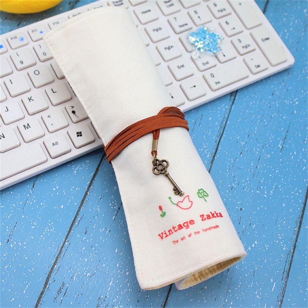 Pencil Pouch Roll Up Pen Bag 12 Holes Roll Pencil Bag Pencil Case Roller  Makeup Wrap Holder