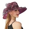 Elegante Cappello a Cilindro in Organza (Cappello da banchetto/cappello da sole), Adatto per Vacanze al Mare, Fotografia di Viaggio e Abbinato ad Abbigliamento Formale