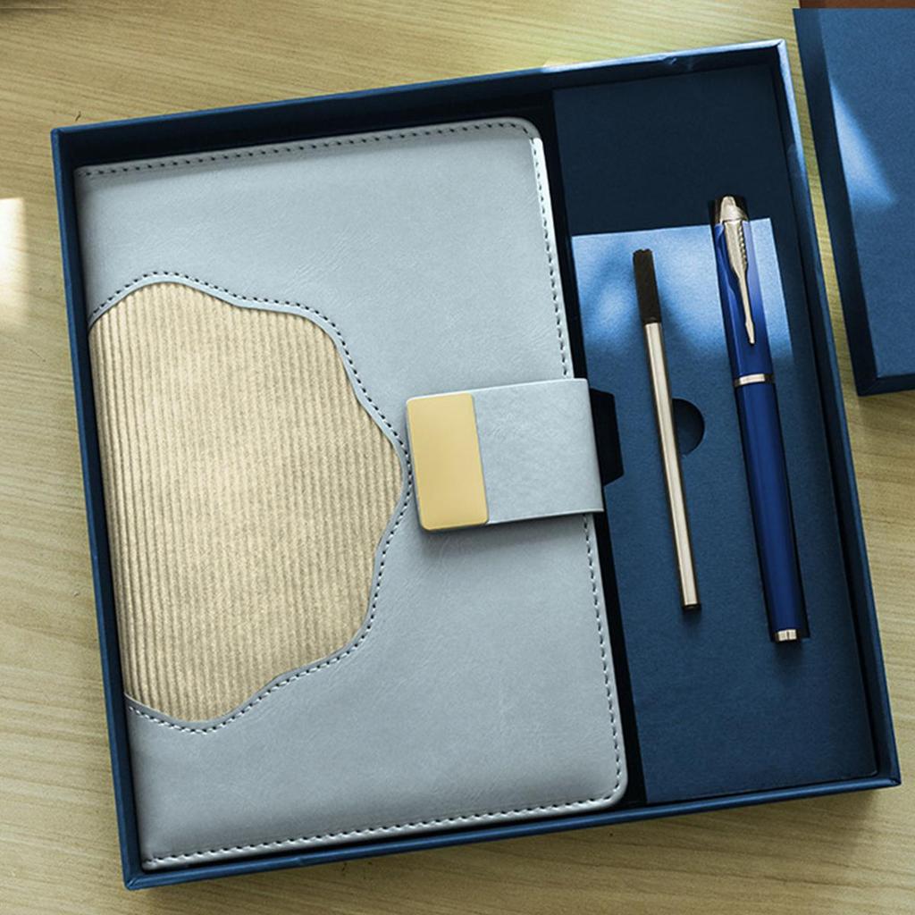 A5 Thick Leather Notebook, Buckle Business Notepad, Meeting Record Book, Travel Log, Student Diary, Excerpt Book, 100 sheets 200 pages