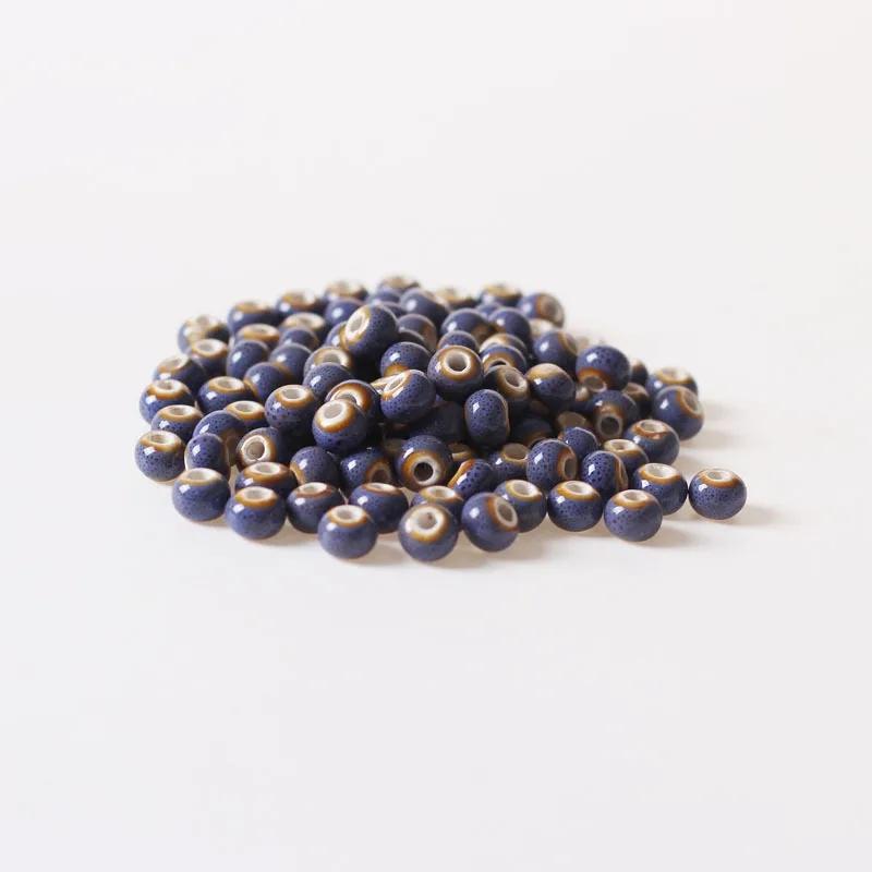 (50 Pcs/Lot) 6mm Round Ceramic Beads DIY Porcelain Loose Beads For Necklace Bracelet Jewelry Making