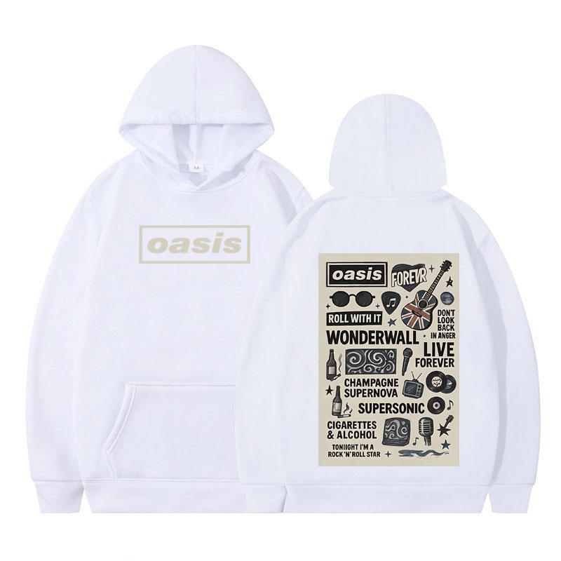 O-Oasis British Rock Band 2025 Graphic Hoodie Men Women Hip-hop Long-sleeved Casual Pullover Vintage Winter Casual Sweatshirts