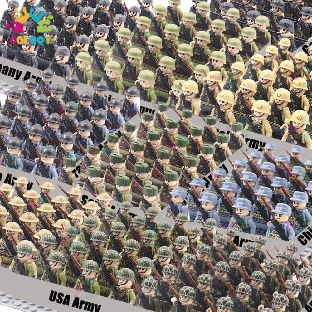 

Детские игрушки, 24 шт./лот, военные солдаты WW2, строительные блоки, мини-фигурки США, Великобритании, винтовки, оружие, игрушки для детей, рождественские подарки