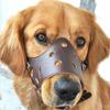 Adjustable Anti-Biting Pet Dog Soft PU Leather Muzzles Mouth Mesh Cover Masks