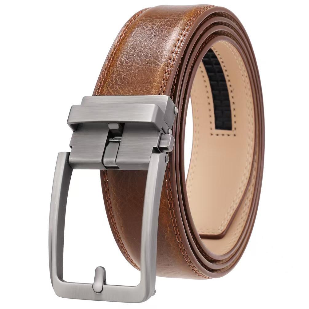 Business leather fashion casual men's cowhide belt automatic buckle belt, cowhide belt