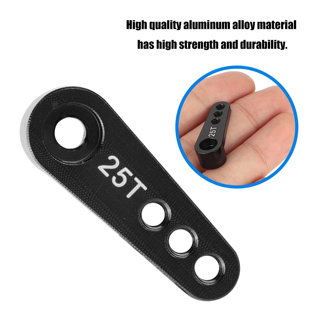Aluminum Alloy RC Steering Servo Half Arm Horn 28.5mm 25T for HSP 110 Truck (Black)