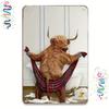 Metal Wall Art Highland Cow Poster Bathroom Decor
