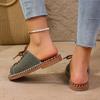 2025 Summer New Women's Open Toe Slippers Hot Sale Front Lace-up Low Heel Sandals Plus Size High Quality Outdoor Casual Slippers