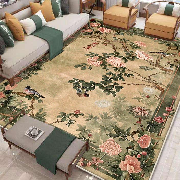 

Новый ковер в китайском стиле для гостиной, противоскользящий, с растительным узором, украшение комнаты, домашние коврики большого размера, ковер для украшения кабинета, моющийся 60*90cm