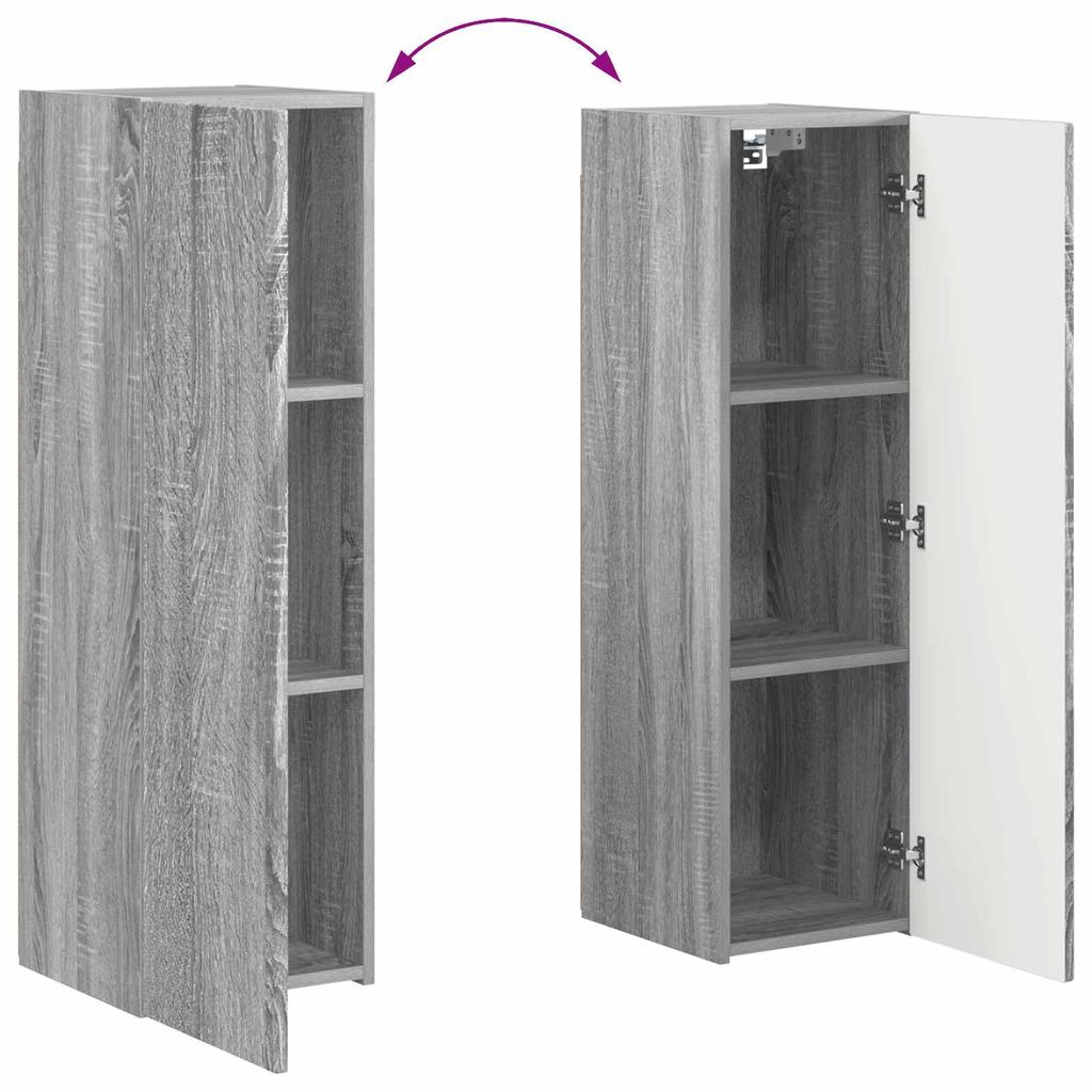 Wall Mounted TV Cabinet Set 4 pcs Grey Sonoma Wood Based Material