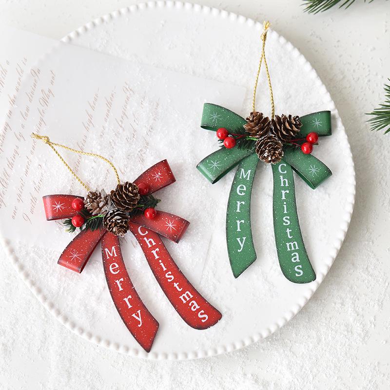New Iron Art Snowflake Bow Christmas Tree Pendant Decoration