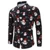 2022 European & American Men's Santa Claus Print Long Sleeve Casual Shirt - 18 Colors