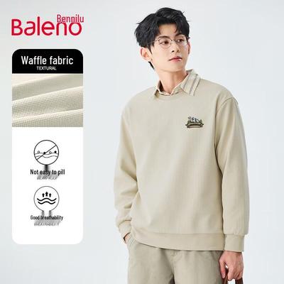 Baleno Herren Waffelstrick Rundhals Sweatshirt