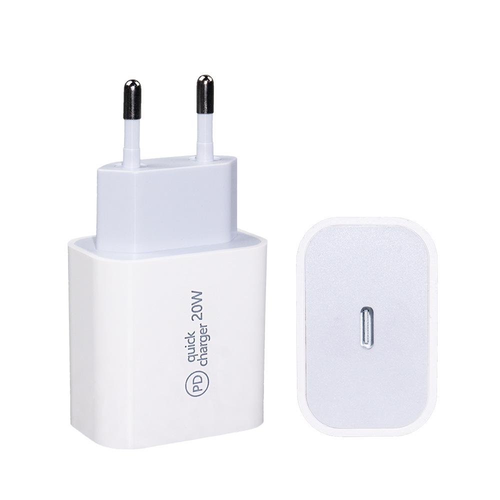

EU Standard 20W Dual Port USB-C Fast Charger Set for Apple, Huawei, Xiaomi - CE Certified PD20W (Model A017) білий