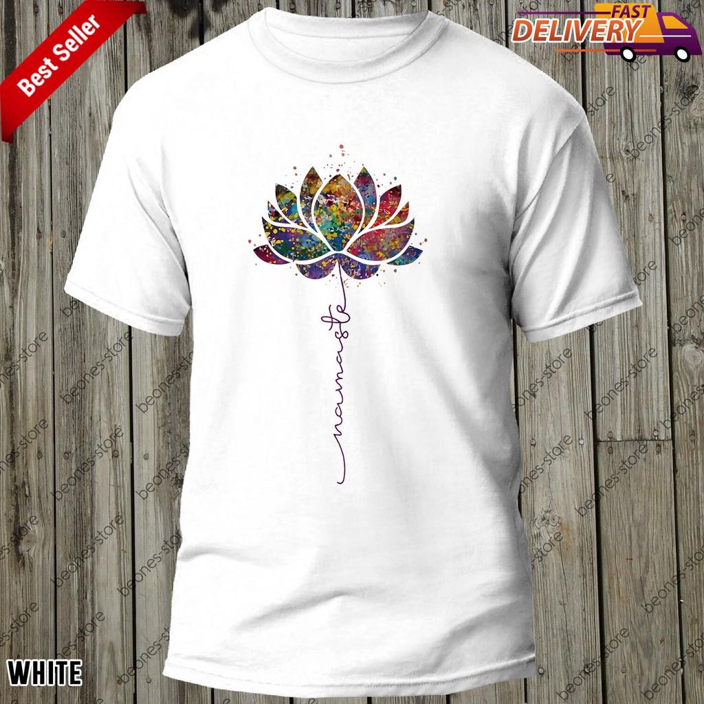 Lotus Flower Namaste Yoga Watercolor Meditation Zen Bohemian Gift T-shirt
