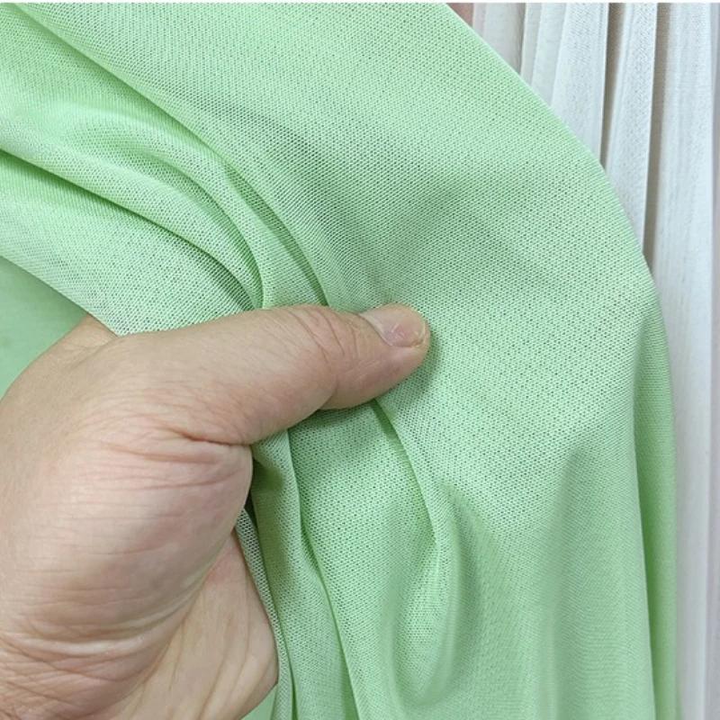 Wide 150cm Nylon Mesh Fabric Spandex High Elastic Dense Black White for DIY Sewing Lace Shirt Stockings