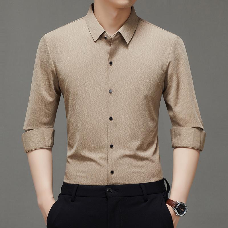 Autumn Men's Long-sleeved Shirt High-end Middle-aged and Young Men's Clothing Casual and Comfortable Dad Clothing