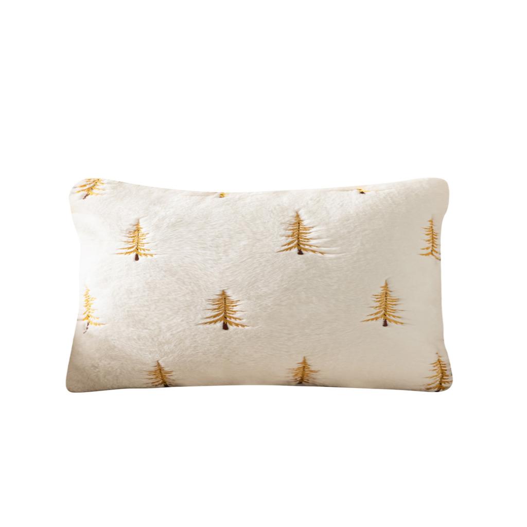 Christmas Decorative Pillowcases, Embroidered Christmas Trees,Winter Sofa Covers, Plush Pillowcase Decorations,A Single Pillowcase Without A Pillo,