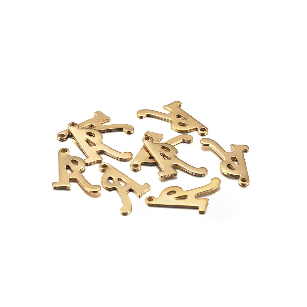 30Pcs Gold Color Stainless steel English Alphabet Letters Charms Pendants A-Z DIY Craft Bracelet Jewelry Making Accessories