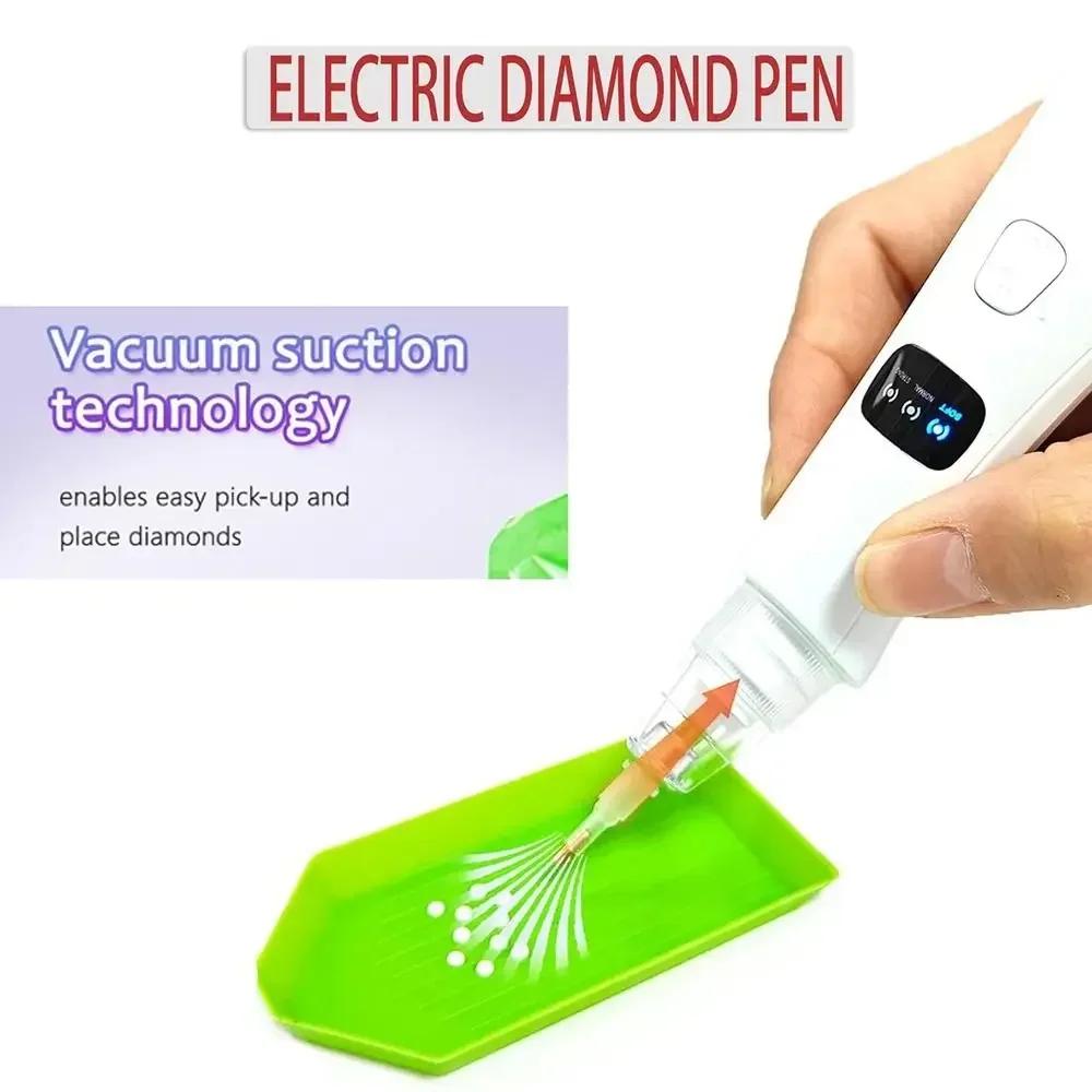 DIY Craft Electric Diamond Art Painting Pen ABS Long-lasting Vacuum Diamond Painting Pen Kits Embroidery USB Charging