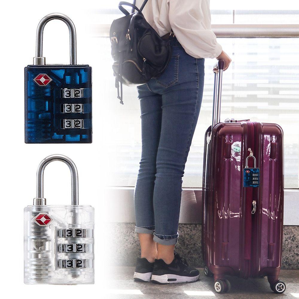 Transparent Customs Password Lock TSA Suitcase Luggage Coded Lock New Cabinet Padlock  for Travel