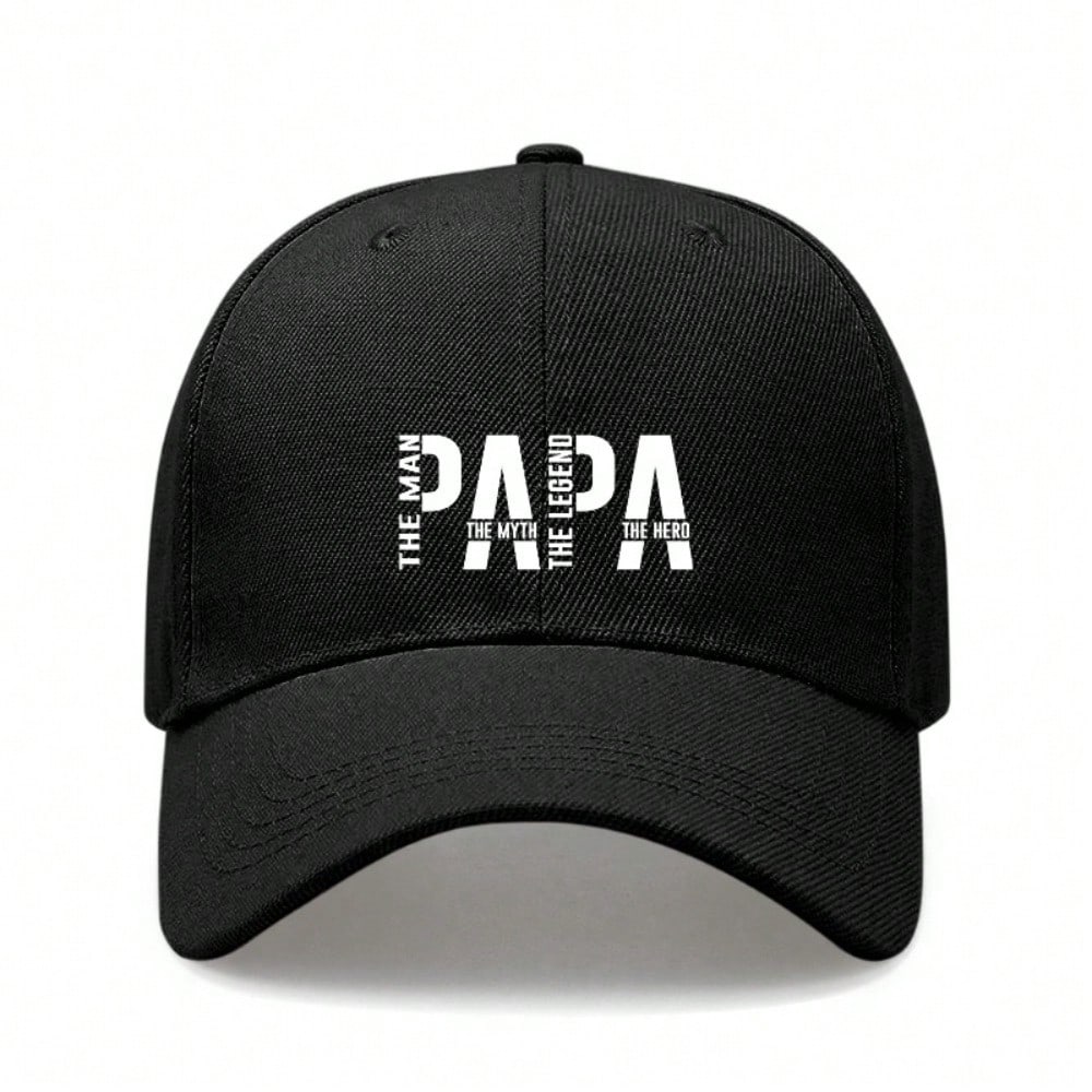 [Papa Dad Hat] Light Beige Polyester Adjustable Breathable Casual Baseball Cap For Men Father's Day Gift