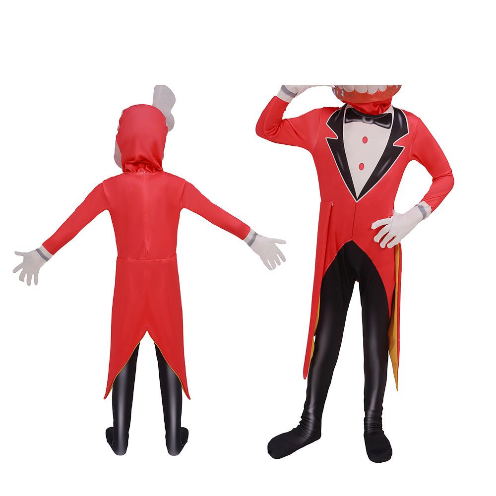 Digitale Circus Pomni Cosplay Kostuum Geweldig Freak Circus Cartoon Caine Cosplay Outfits Kind Halloween Kostuums Pomni Jumpsuit KID 120 red