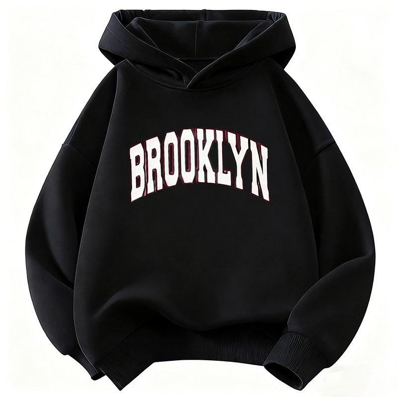 Bluza Brooklyn z nadrukiem liter Modna bluza z kapturem dla dzieci Bluzy casual dla chłopców i dziewczynek Ubrania
