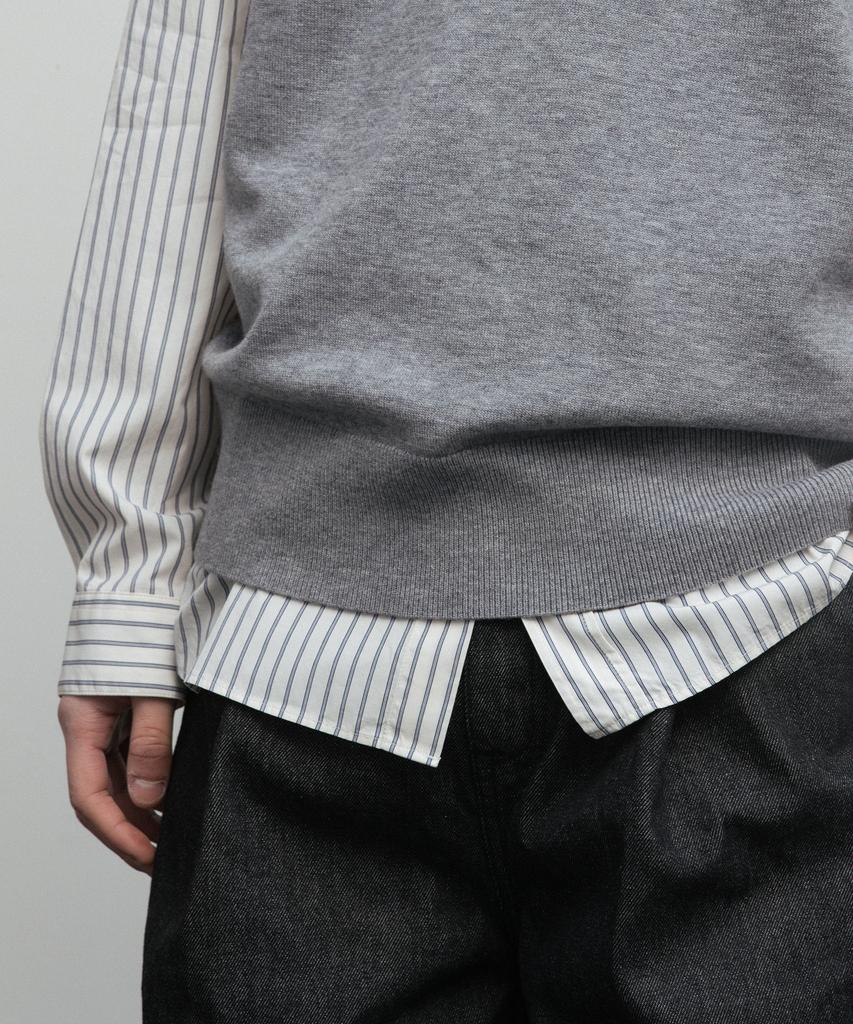 Blankroom V-Neck Knit Vest_Gray