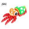 Colorful Desktop Figurine 3D Printed Animal Figures, Articulated Flexible Squid Model Sensory Stress Relief Fidget Toy Toy, Collectible Ocean