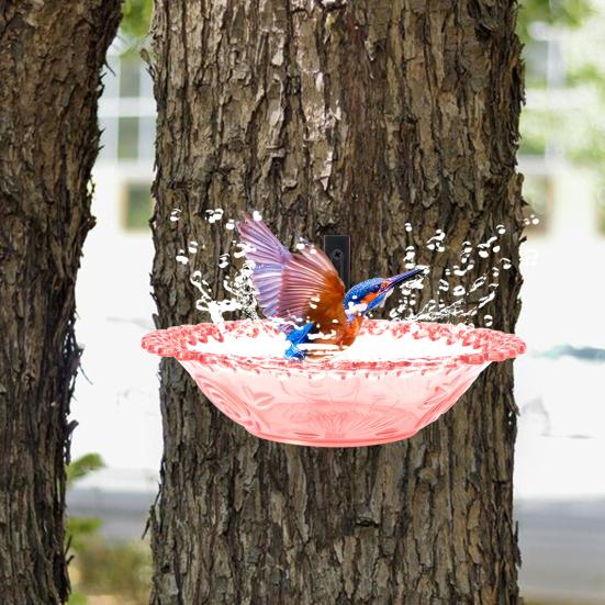 Outdoor Bird Bath Feeder Tray Durable Construction Easy To Clean Simple Installation Detachable Hummingbird Birdbath Bowl