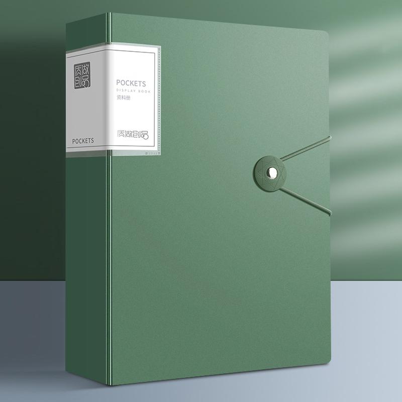 A4 Thickened Folder 100 Pages Information Book Large Capacity Diy File Folder Multifunctional Document Organizer Desktop Storage