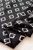 Black Scarf with Geometric Pattern 90X90 - Modern Classic In Minimalist Style